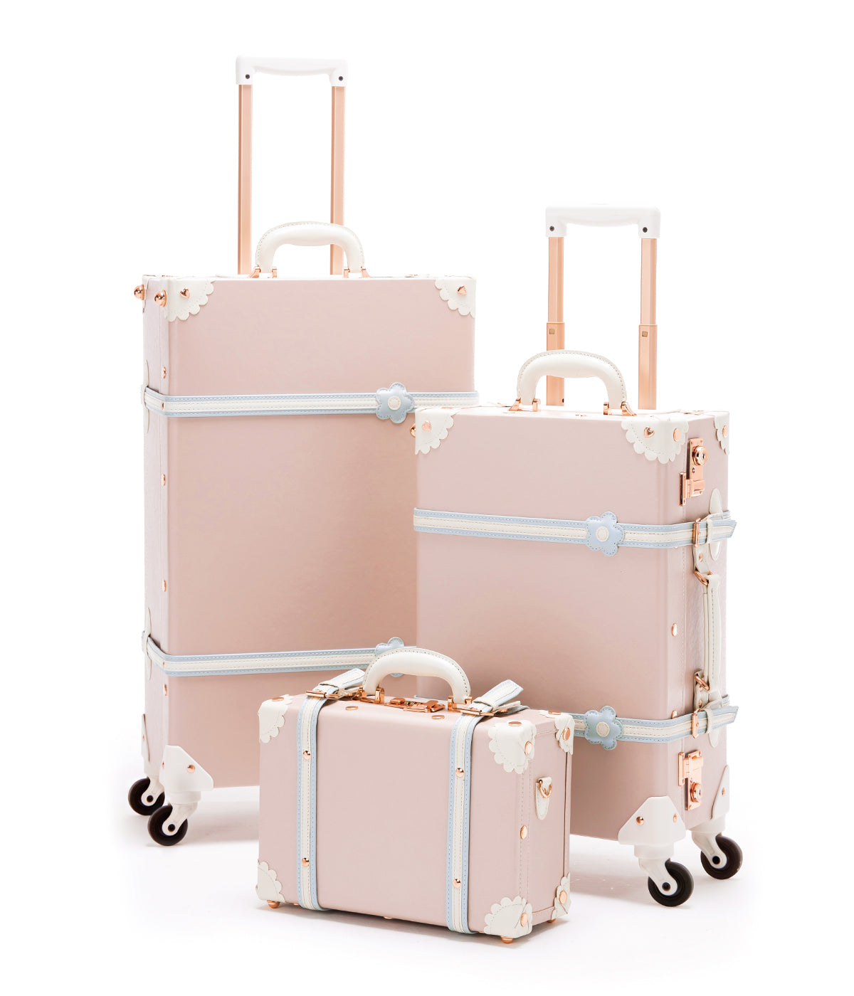 (Open Box) Minimalism 3 Pieces Luggage Set - Cherry Pink's