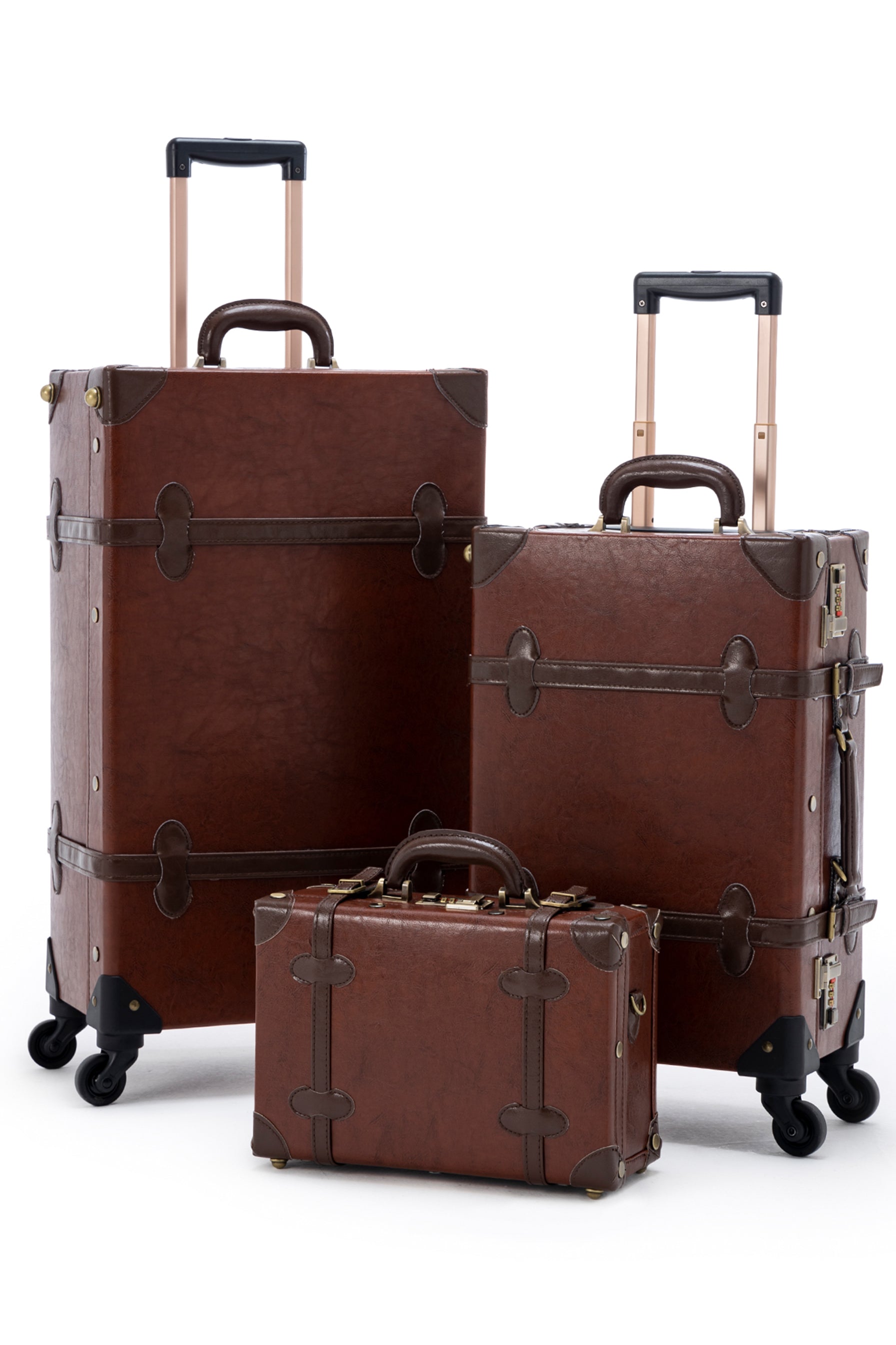 Leather cheap luggage sets