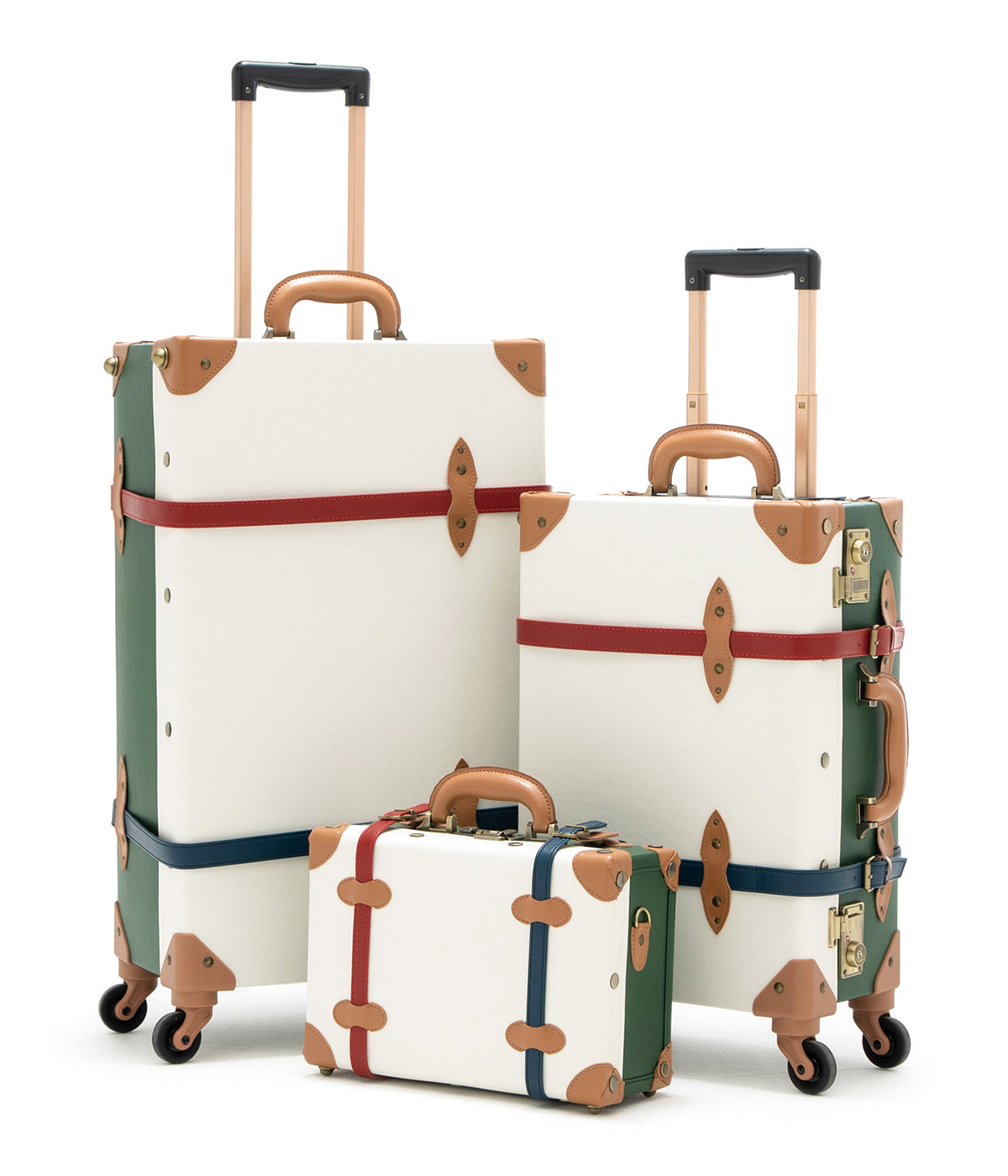 Minimalism 3 Pieces Luggage Set - Green/Pearl's