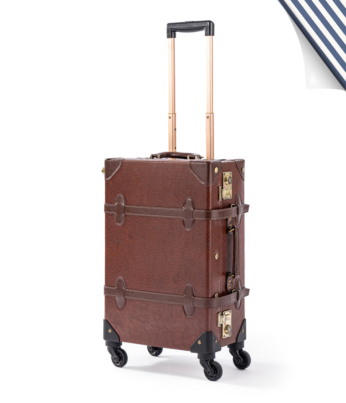 Handmade Spinner Black and Brown Luggage Sets | COTRUNKAGE