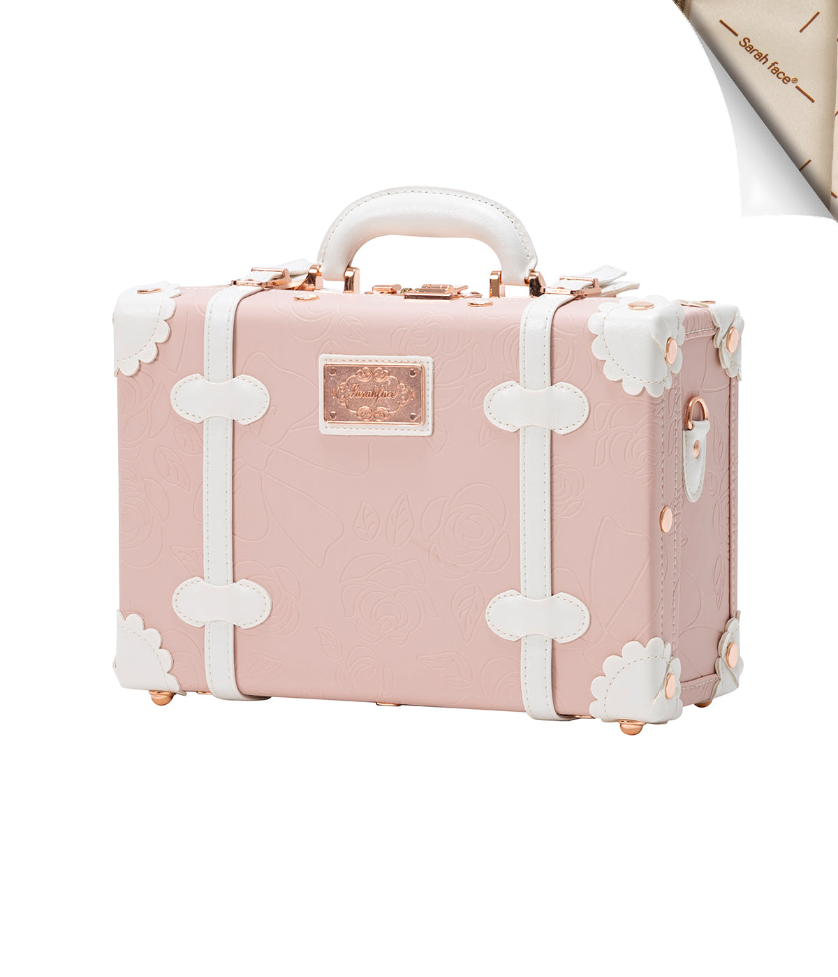 SarahFace Train Case - Embossed Pink