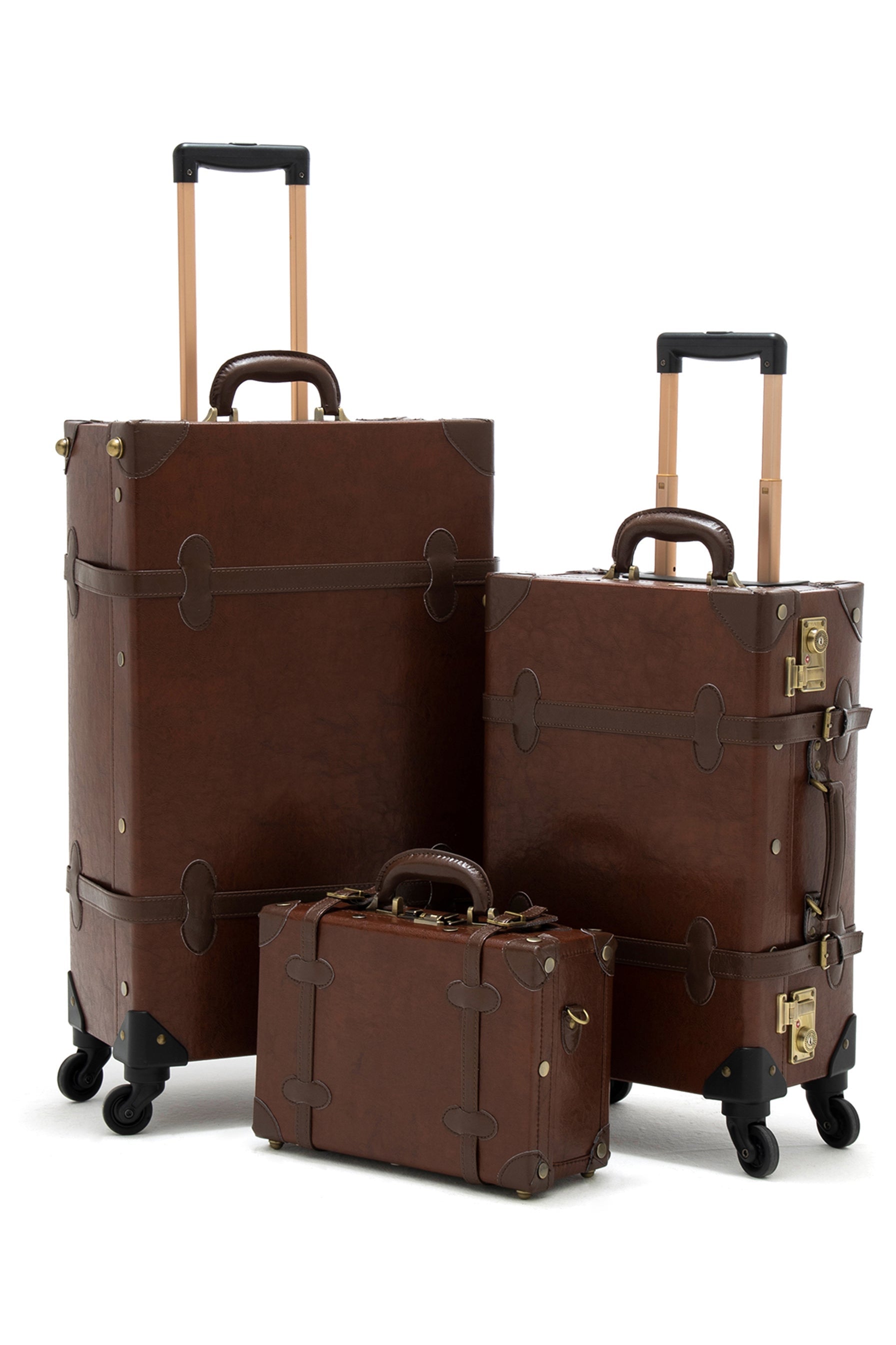 Vintage Brown Leather Suitcase