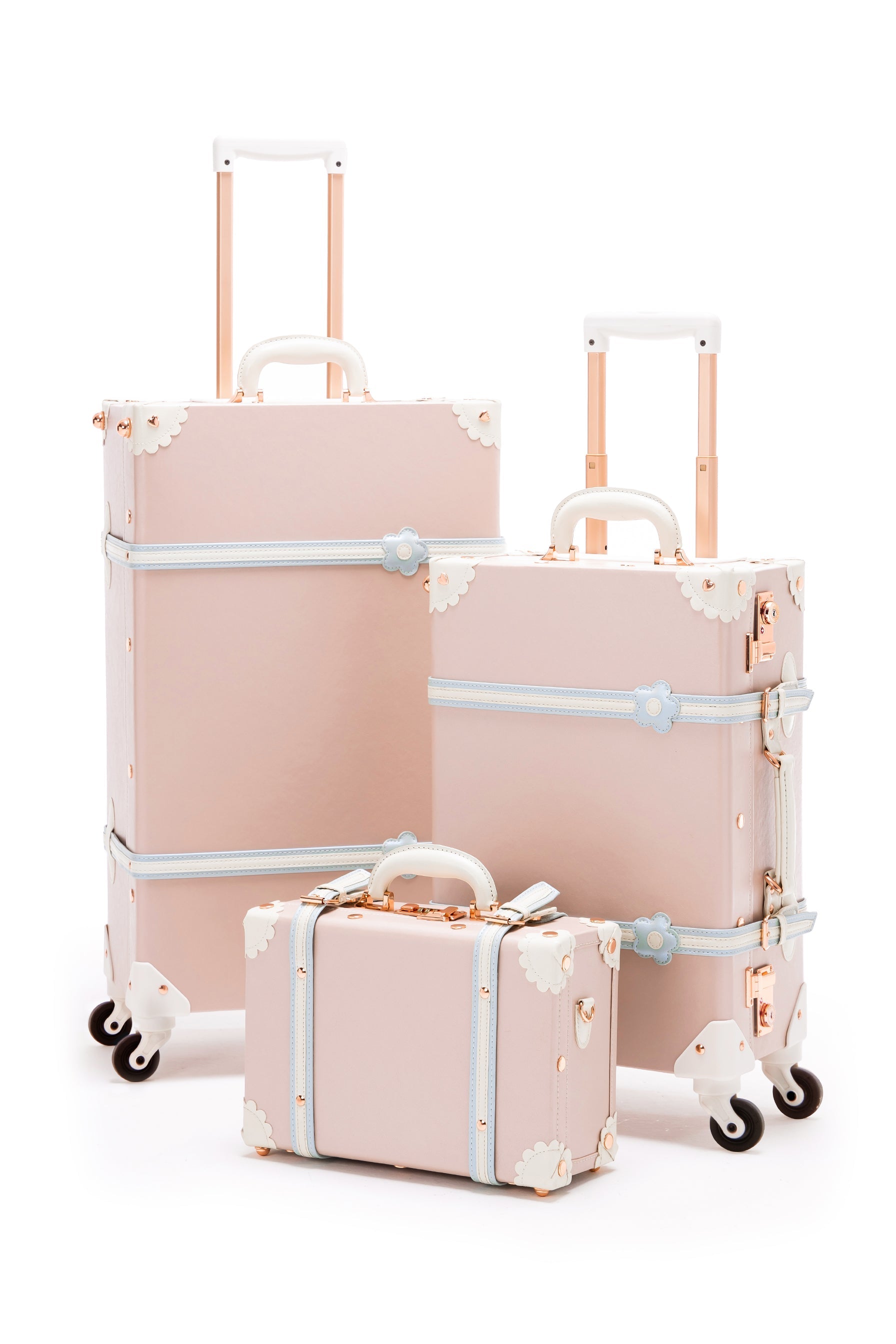(United States) Minimalism 3 Pieces Luggage Set - Cherry Pink's