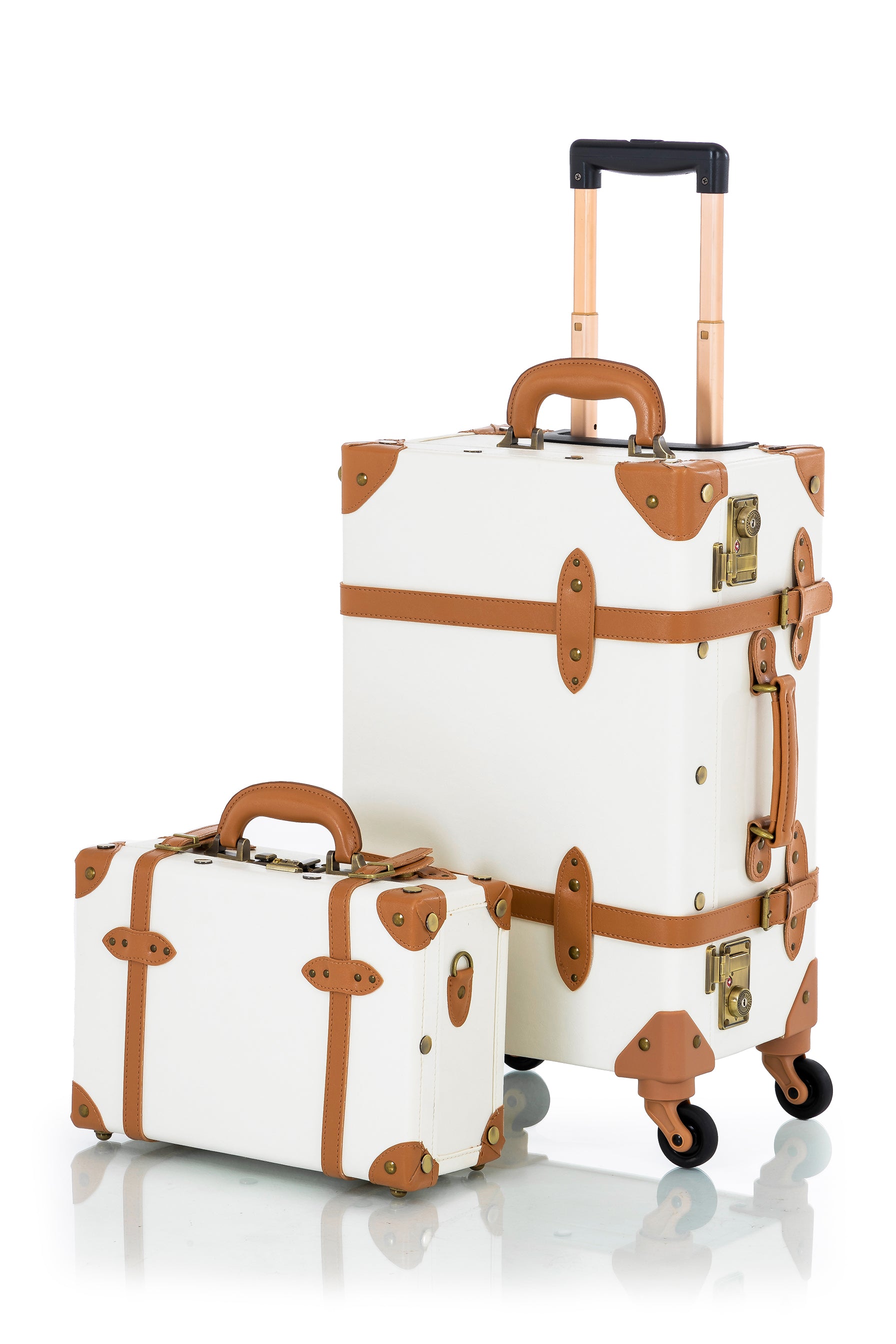 Minimalism 2 Pieces Luggage Set - Pearl White's