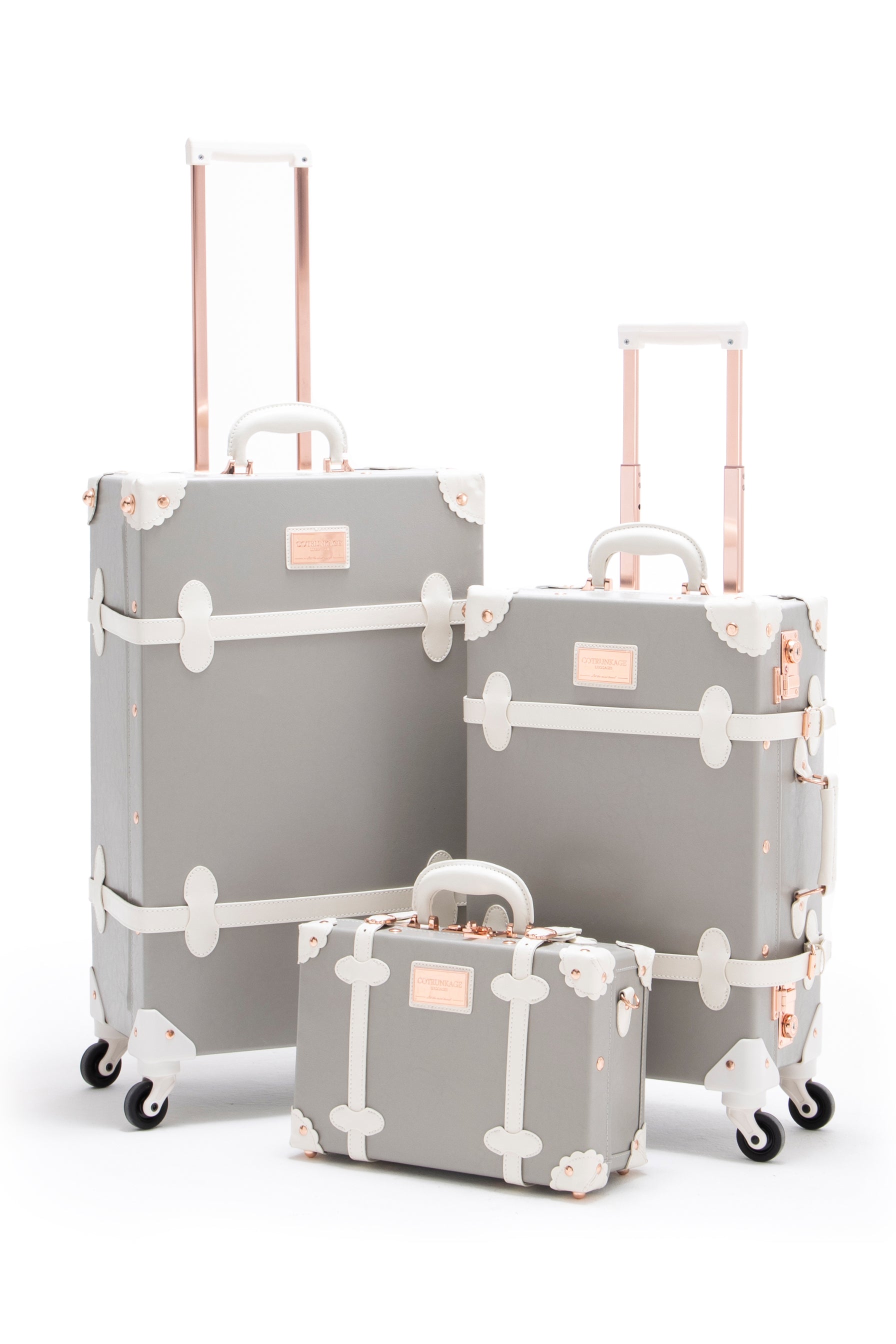 (United States) Minimalism 3 Pieces Luggage Set - Light Grey's