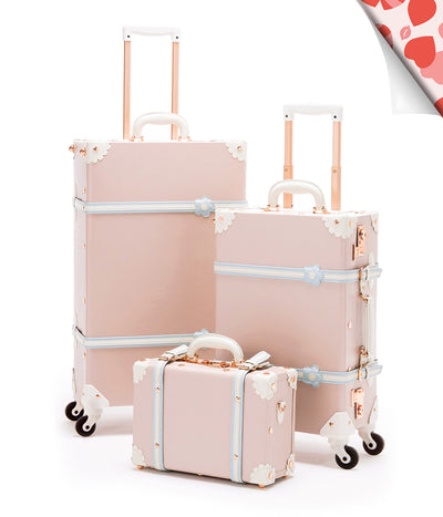 Minimalism 3 Pieces Luggage Set - Cherry Pink's