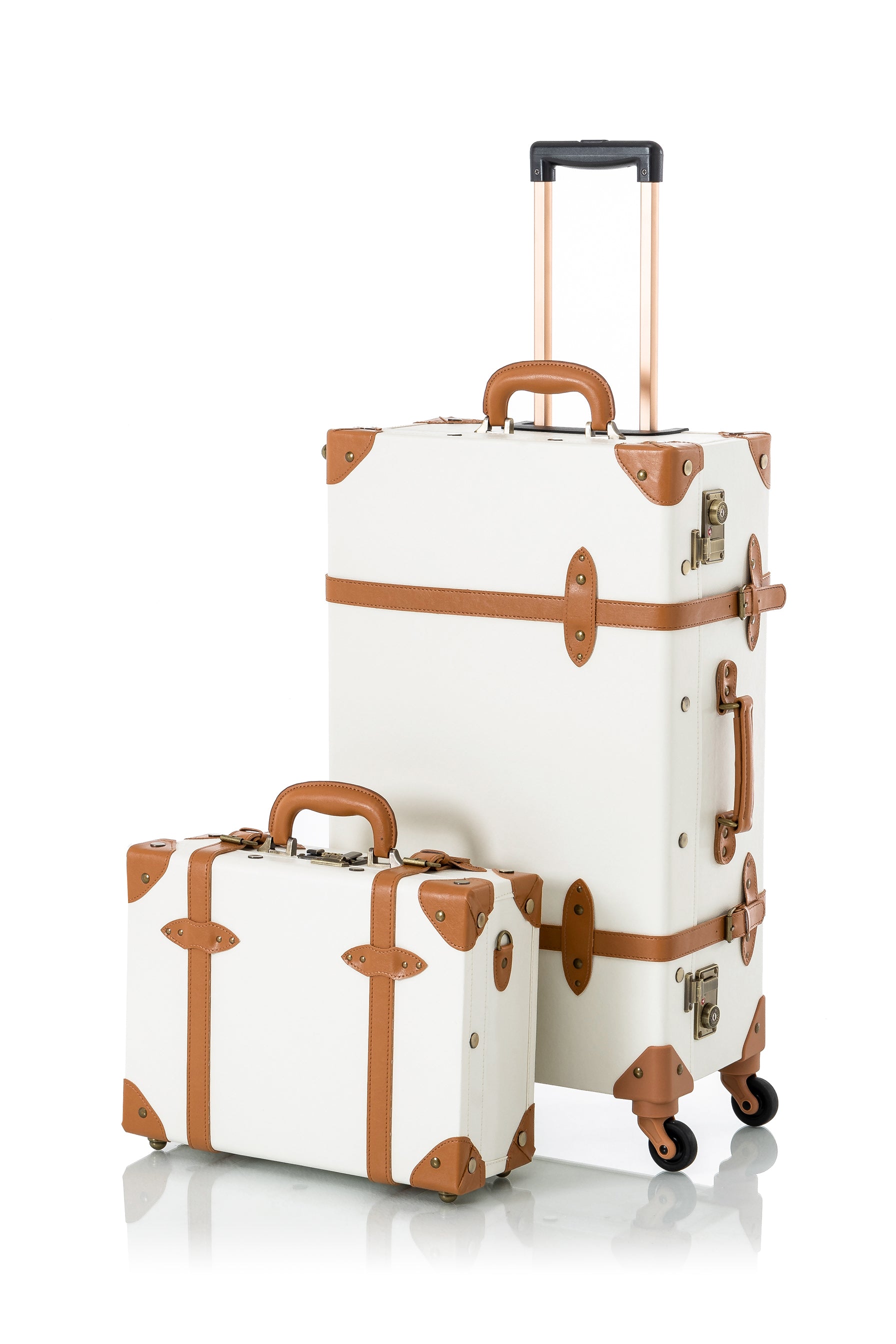 Minimalism 2 Pieces Luggage Set - Pearl White's