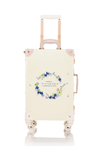 (Outlet) SarahFace Spinner Suitcase - Embroidery Cream White