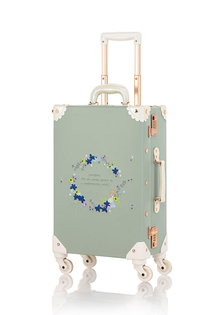 (Outlet) SarahFace Spinner Suitcase - Embroidery Green