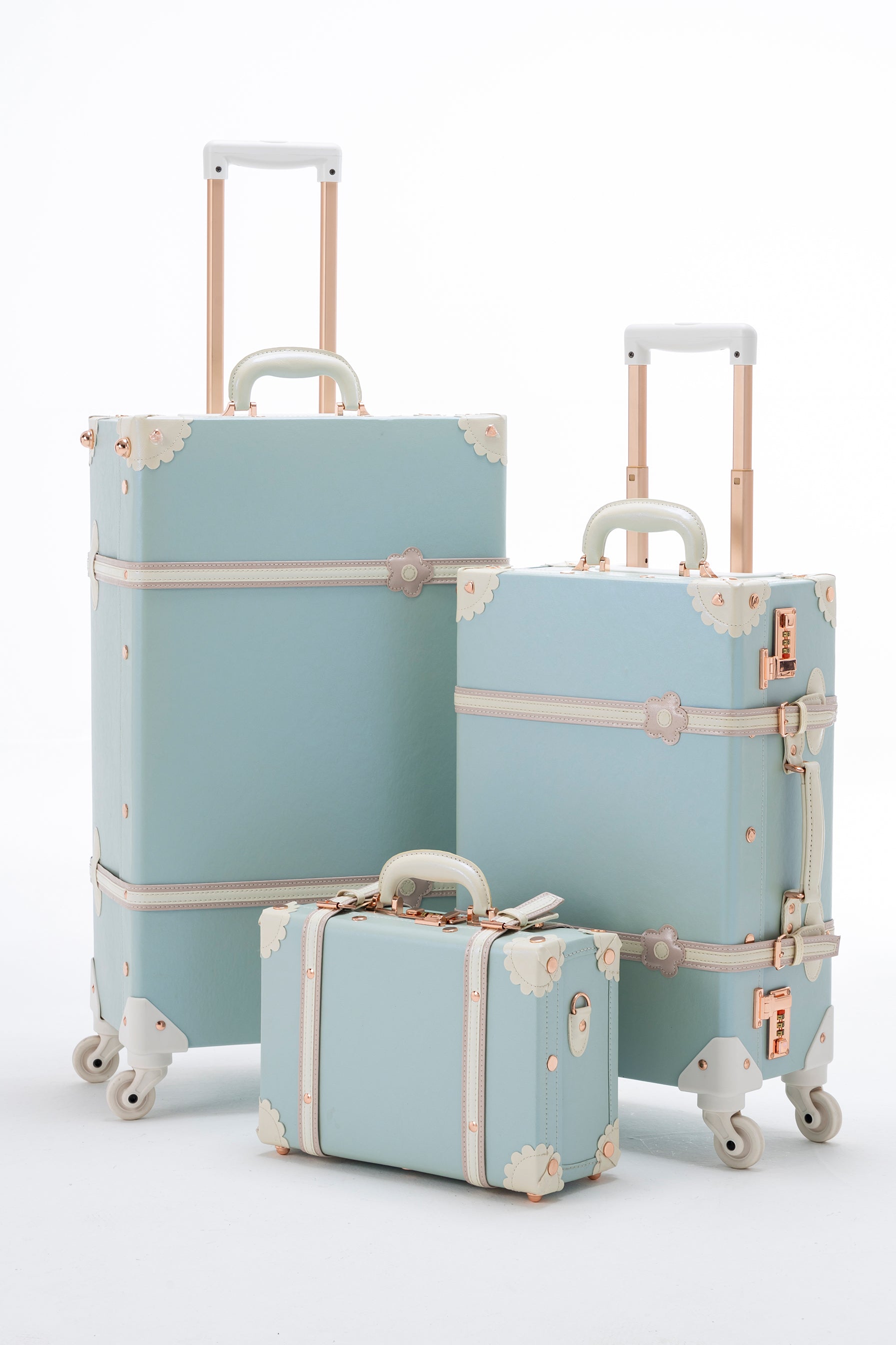 (United States) SarahFace 3 Pieces Luggage Sets - Sky Blue's