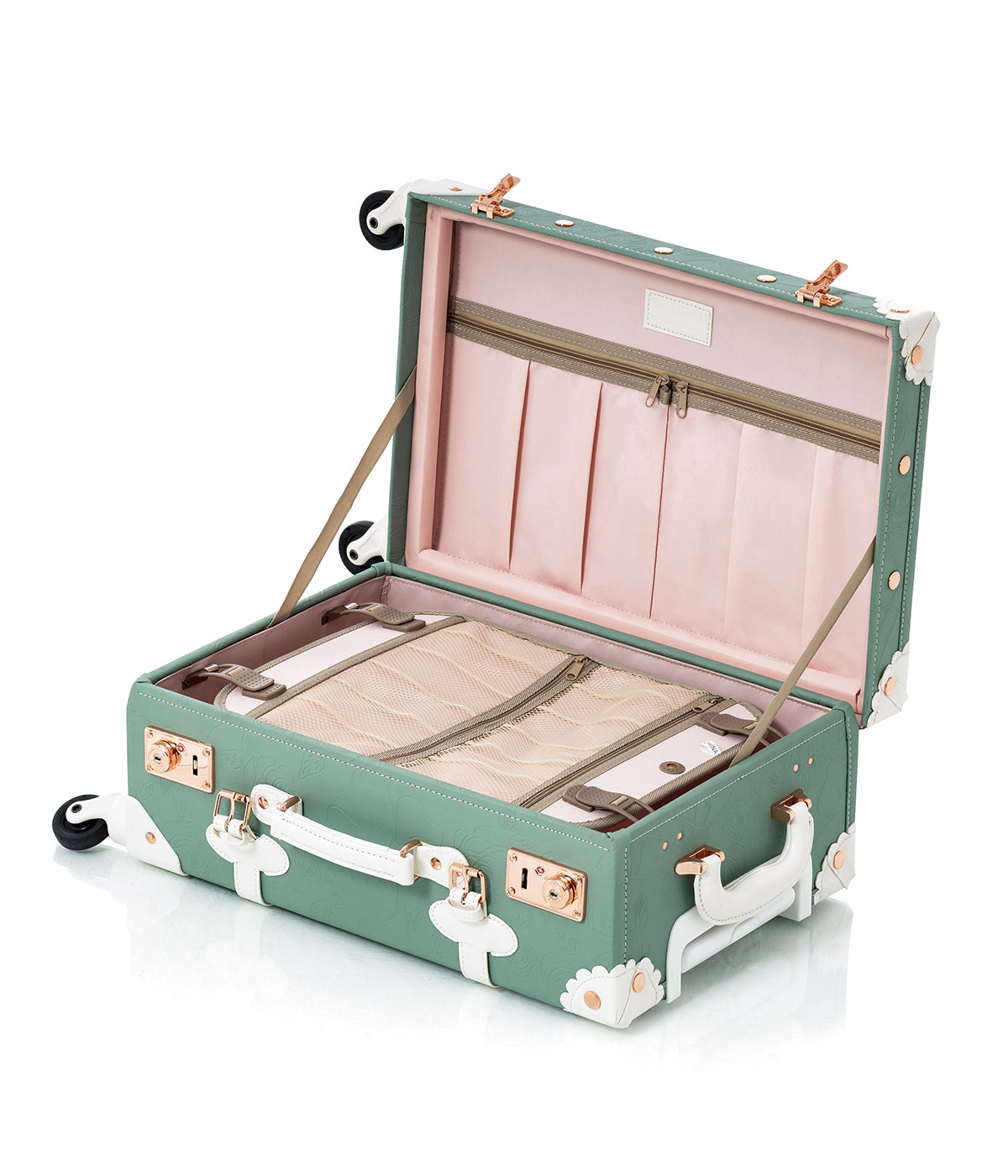 WildFloral Spinner Suitcase - Embossed Mint