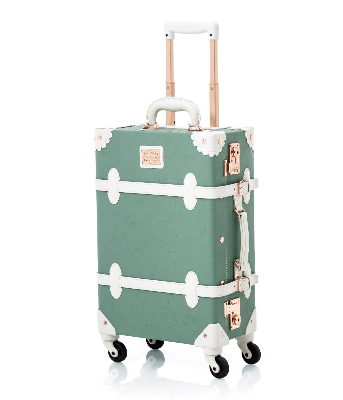 WildFloral Spinner Suitcase - Embossed Mint