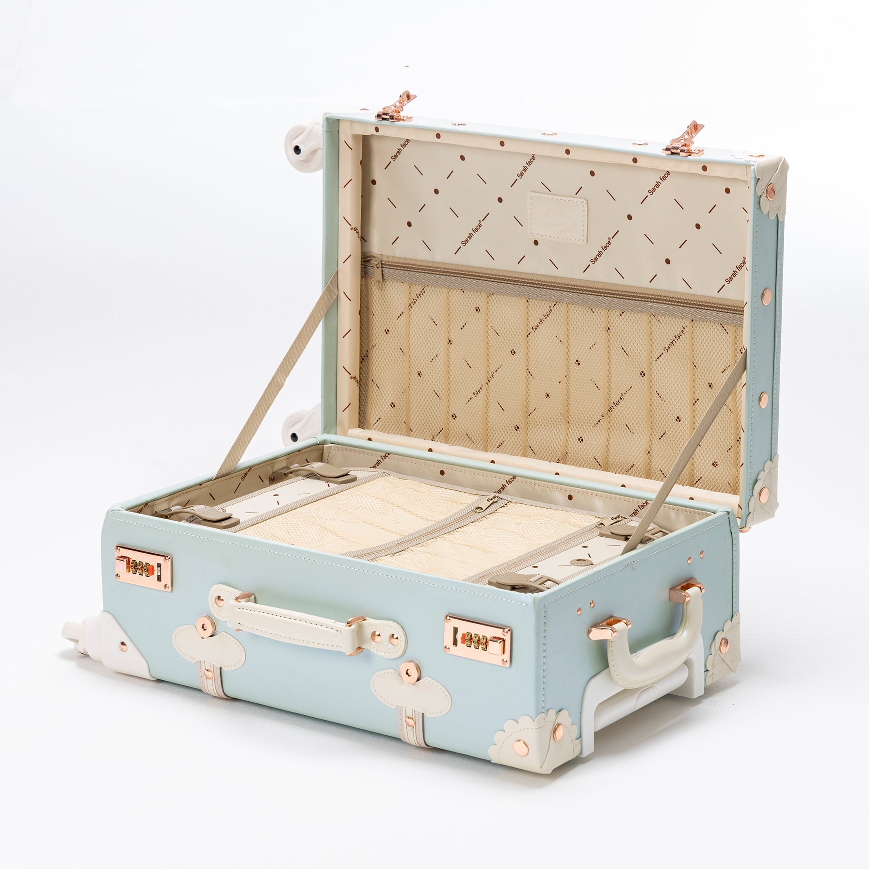 (United States) SarahFace 3 Pieces Luggage Sets - Sky Blue's