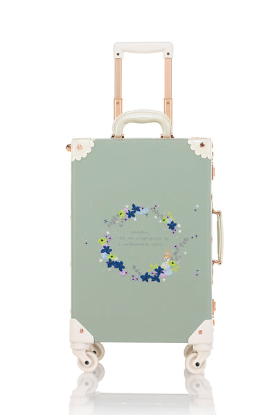 (Outlet) SarahFace Spinner Suitcase - Embroidery Green