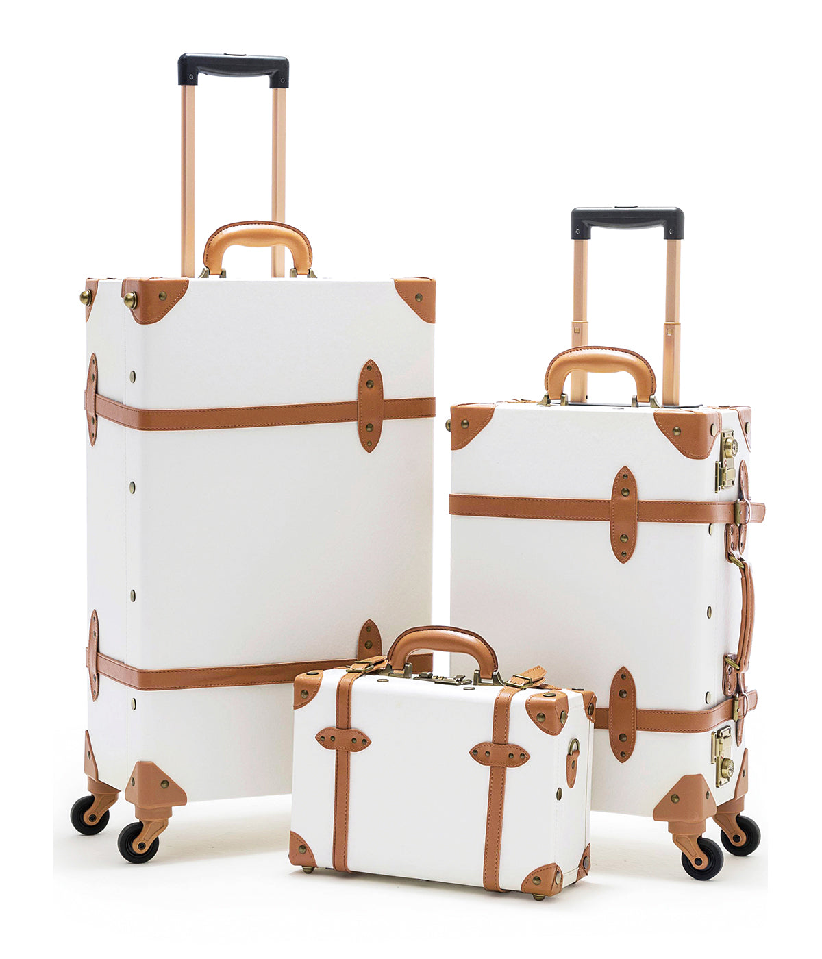 (United States) Minimalism 3 Pieces Luggage Set - Pearl White's