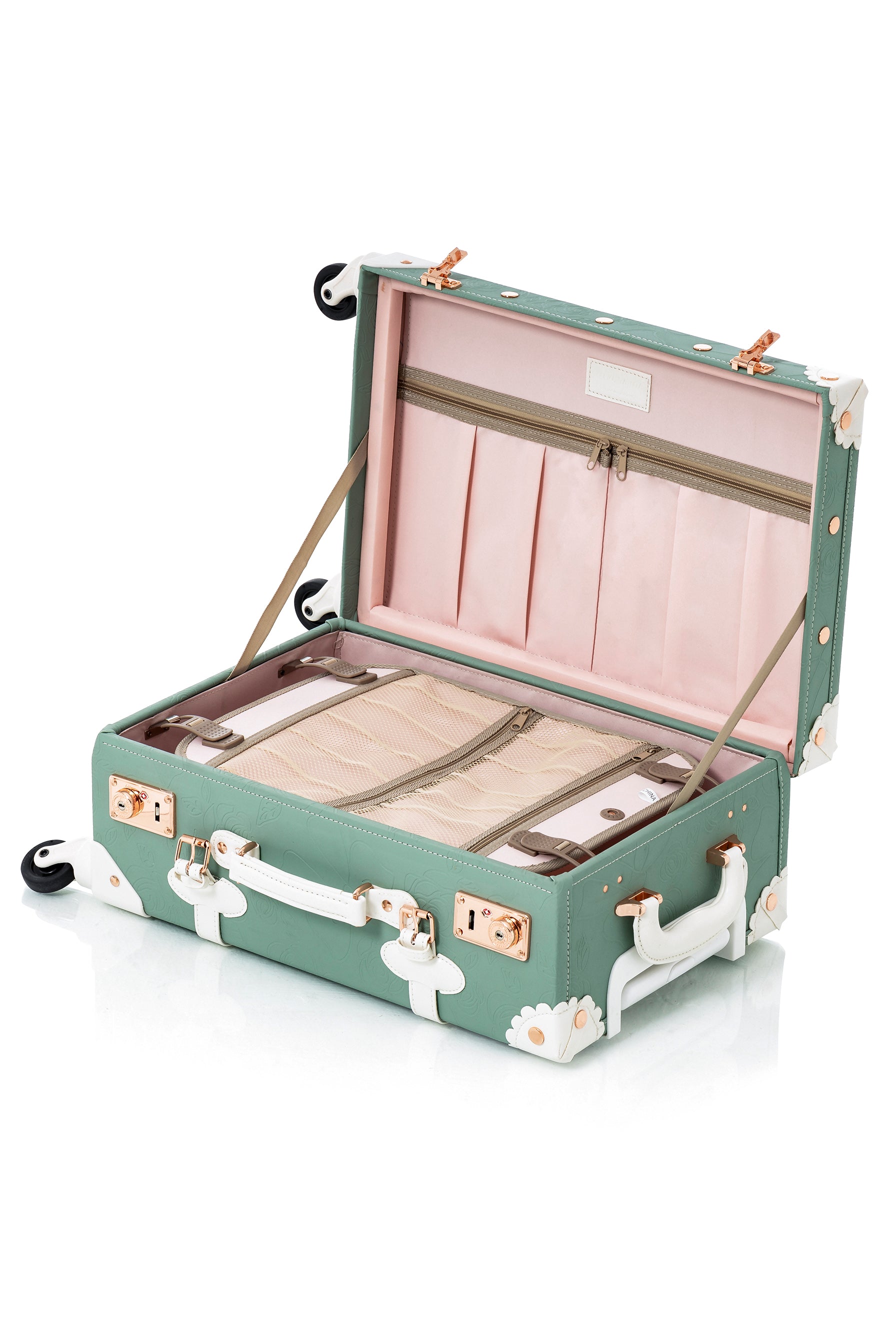 WildFloral 3 Pieces Luggage Set - Embossed Mint's