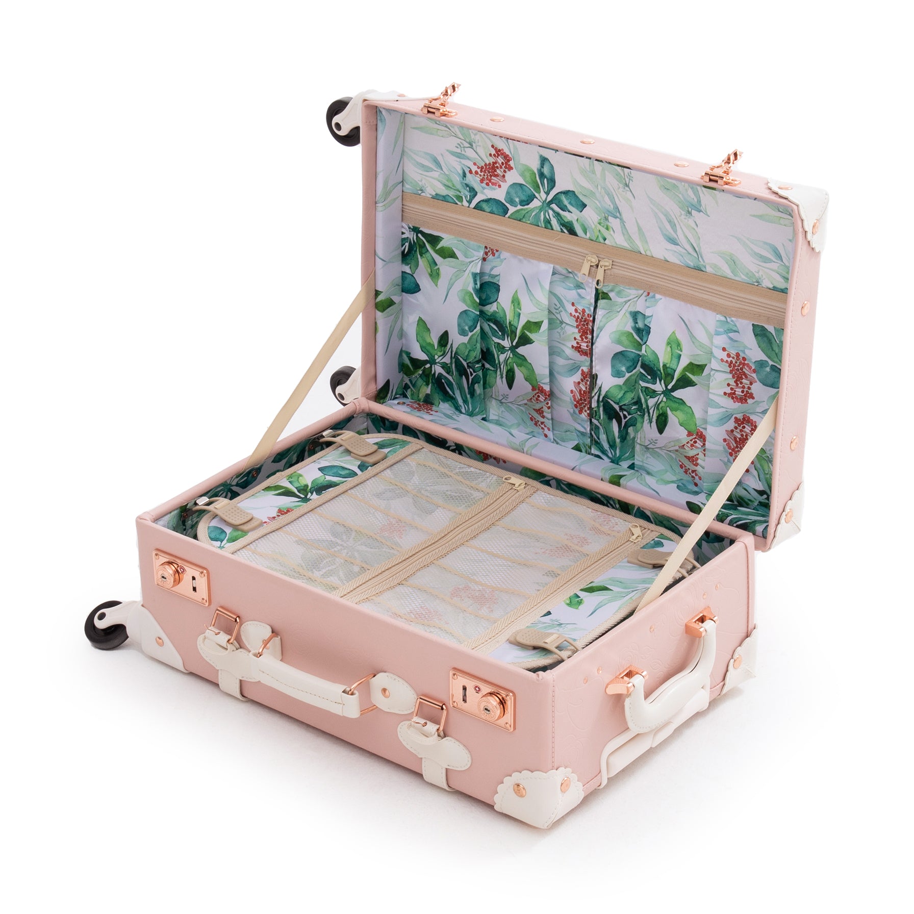 (United States) Minimalism 3 Pieces Luggage Set - Embossed Pink's