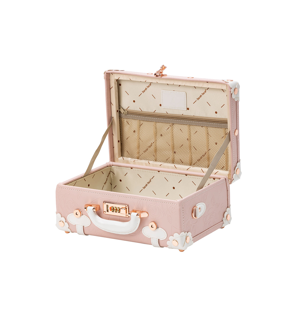 SarahFace Train Case - Embossed Pink