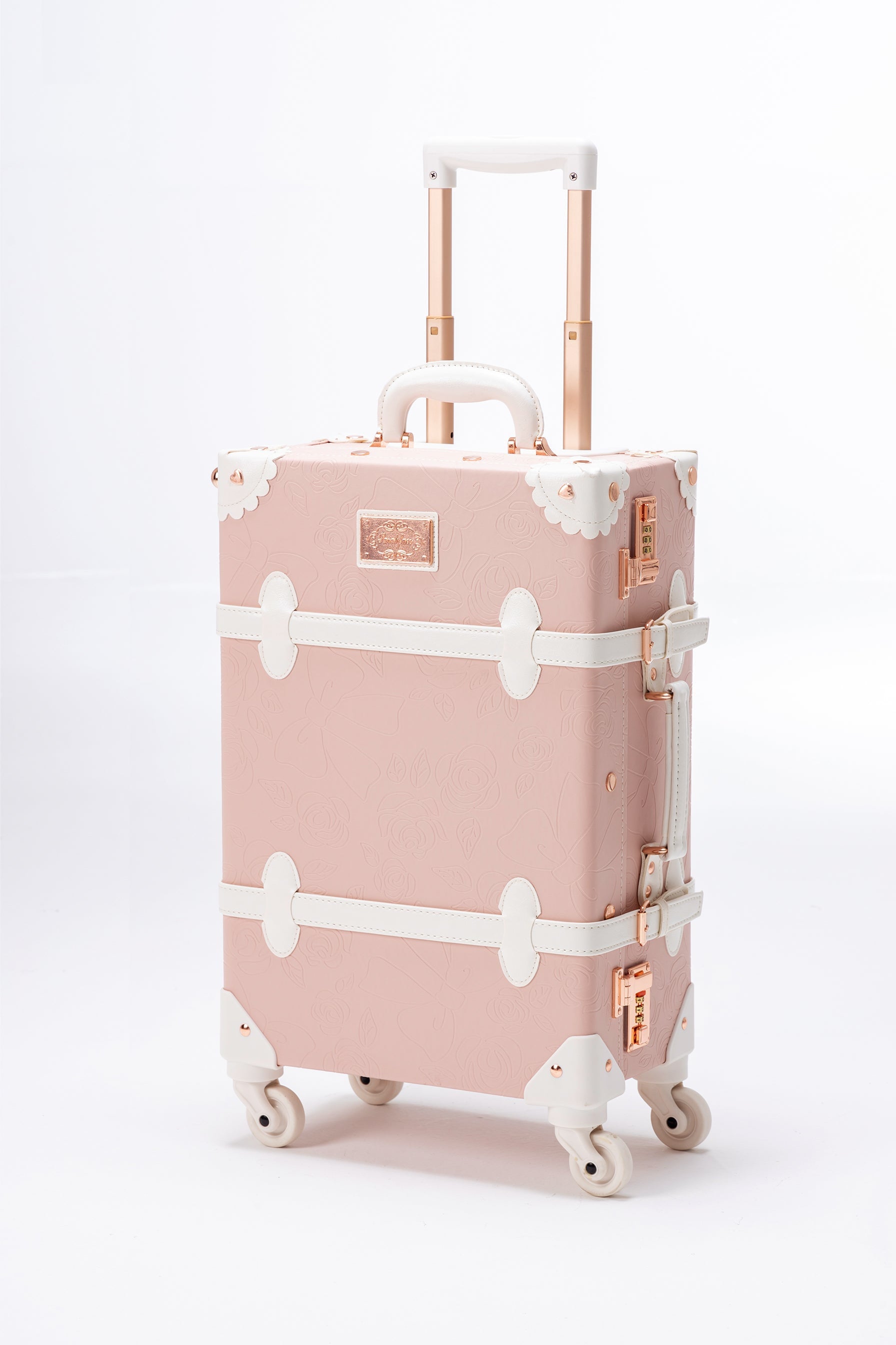 SarahFace 2 Pieces Luggage Set - Embossed Pink's
