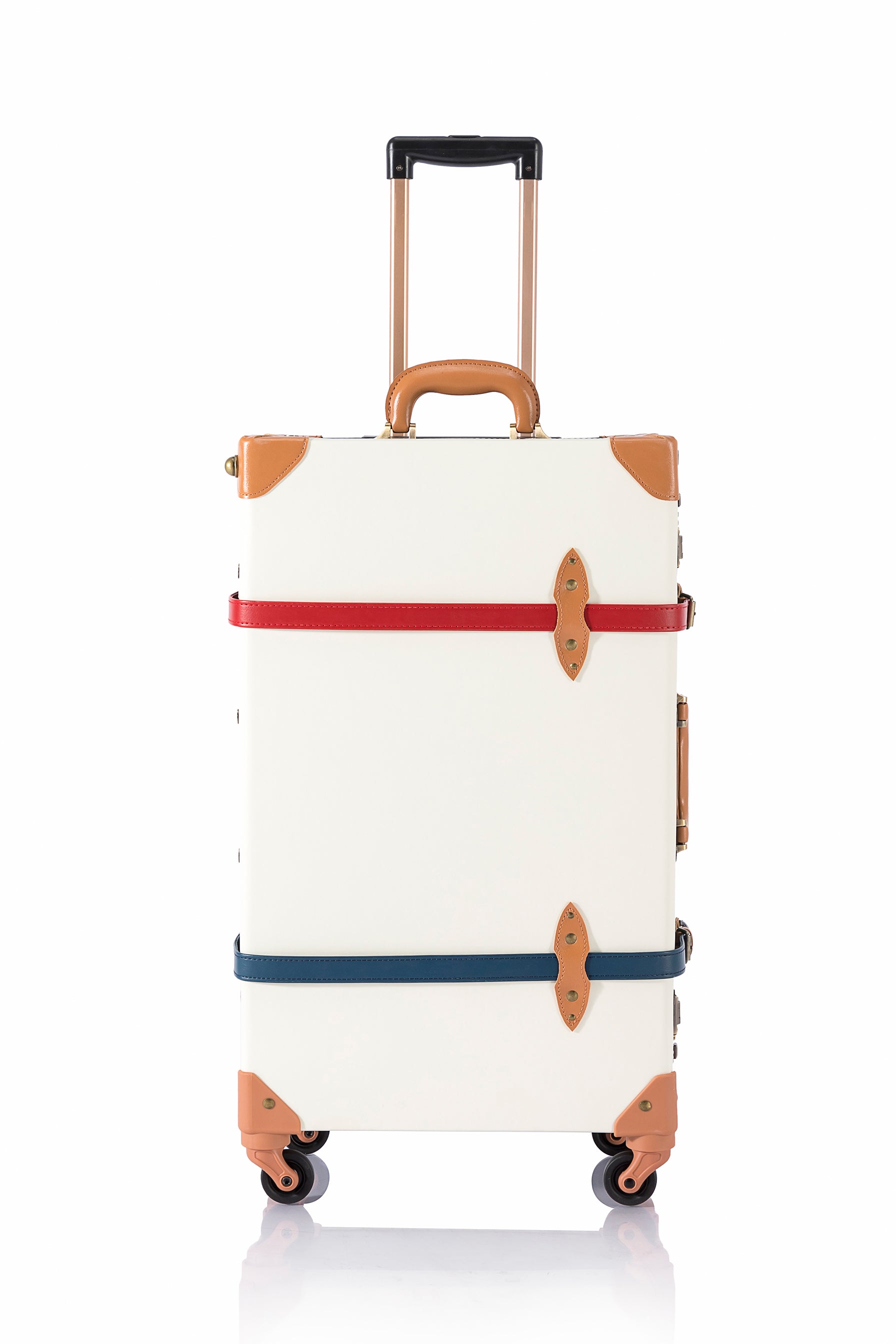 White and cheap tan luggage