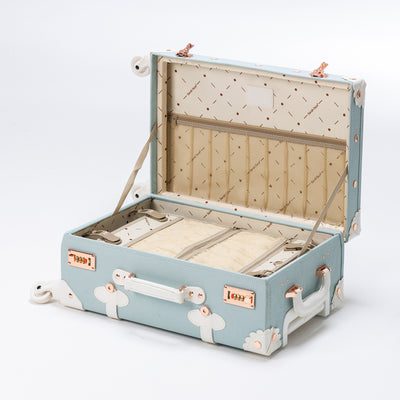 SarahFace 2 Pieces Luggage Set - Embossed Blue