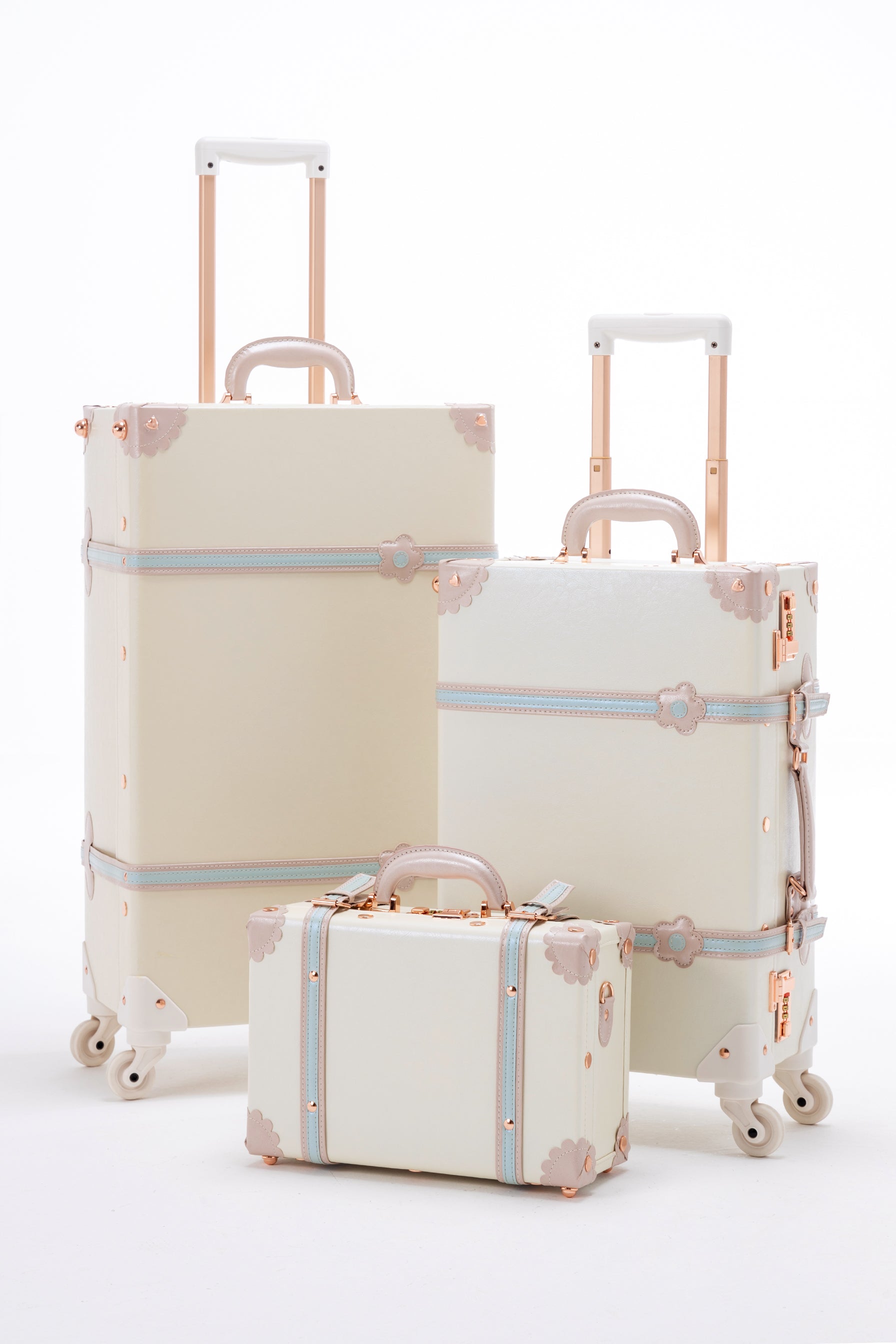 SarahFace 3 Pieces Luggage Sets - Cream White's