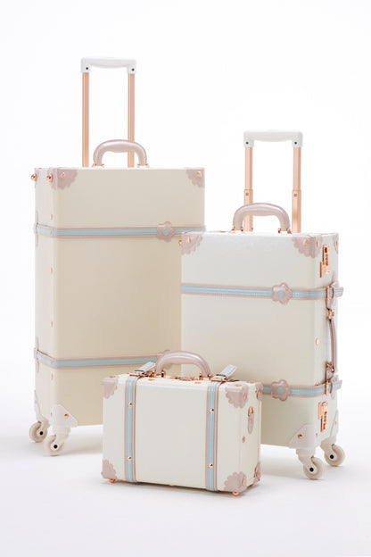 SarahFace 3 Pieces Luggage Sets - Cream White's