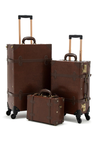 COTRUNKAGE Vintage Luggage Sets 2 Pieces TSA Lock Carry On Suitcase for  Women with Spinner Wheels, Cocoa Brown