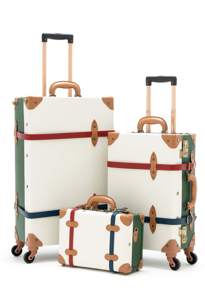 Buy Wholesale QI003068 3-Colored Vintage Style Luggage Suitcase