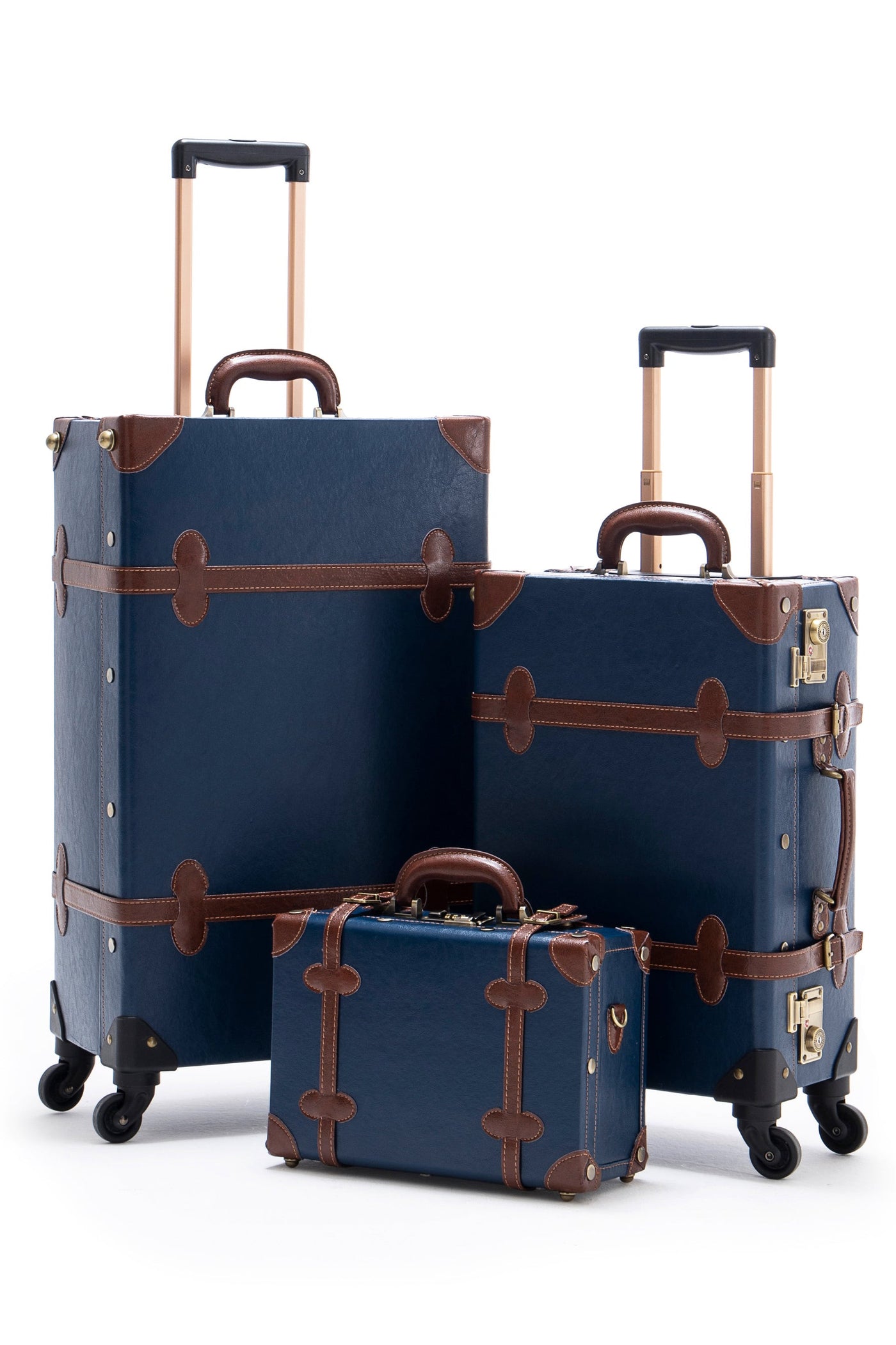 Minimalism 3 Pieces Luggage Set - Navy Blue's